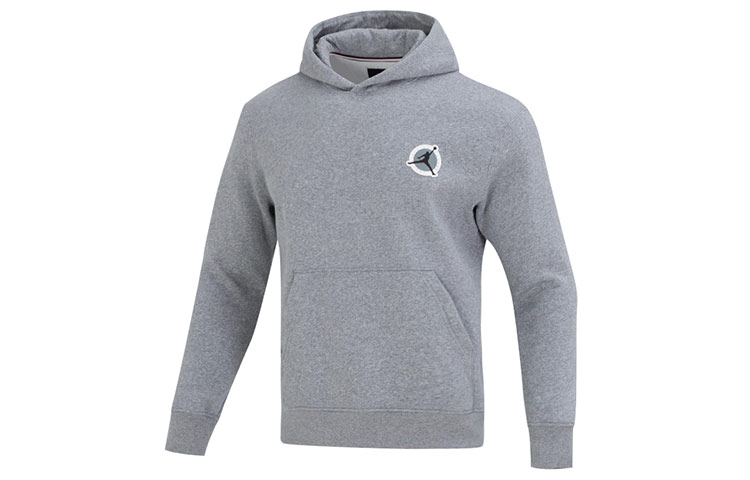 Jordan Logo Print Pullover Sweatshirt Gray Casual Athleisure Wear DV7593-091