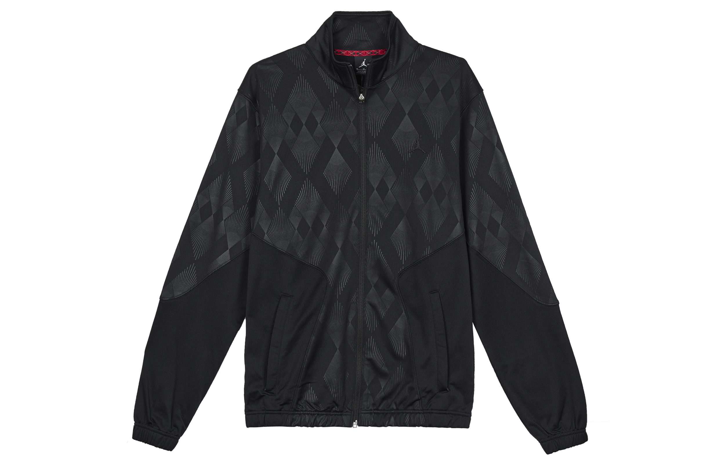 Jordan Logo Print Track Jacket Black Long Sleeve Zip-Up 528683-010