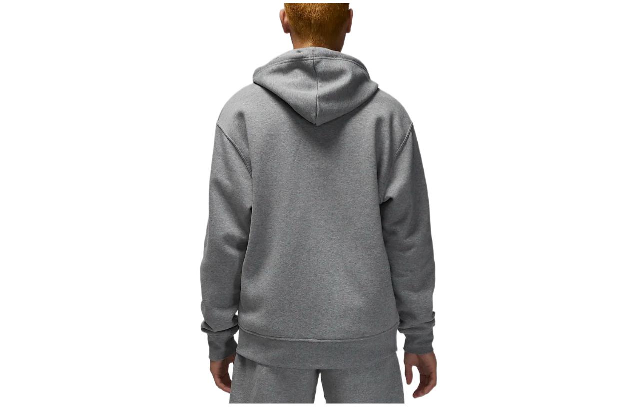 Jordan Logo Print Zip-Up Hoodie Grey Long Sleeve DQ7350-091