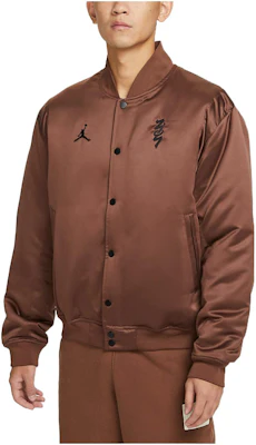 Jordan Logo Printed Button-Up Sports Jacket Brown DV5634-244 Shop Jordan Logo Printed Button-Up Sports Jacket Brown DV5634-244