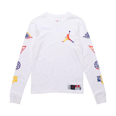Jordan Logo Printed Crewneck Pullover Sweatshirt White DA6763-100