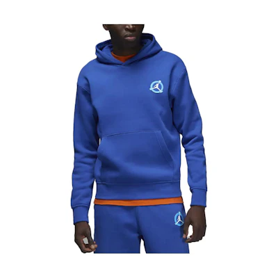 Jordan Logo Printed Hoodie Long Sleeve Pullover Blue DV7593-480