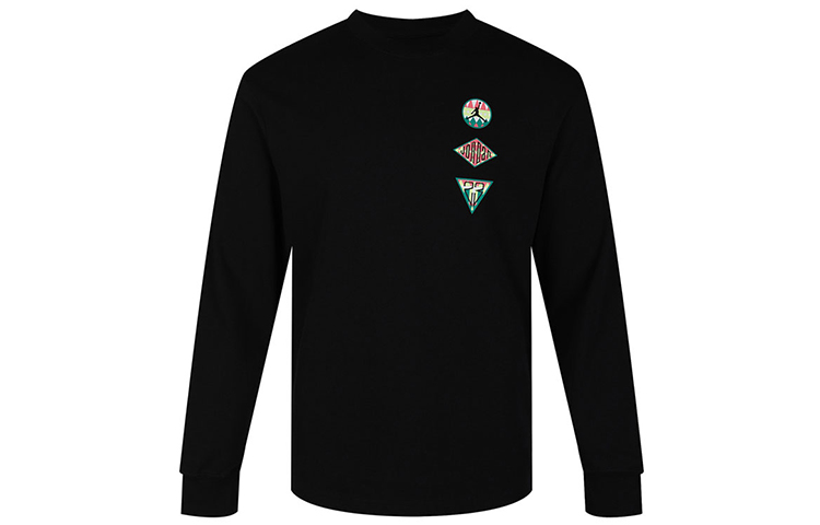Jordan Logo Printed Knit Pullover Sweatshirt Black CT3668-010