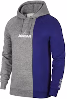 Jordan Logo Retro Colorblock Knit Hoodie Grey - Casual Drawstring Pullover BQ0188-091 Jordan Logo Retro Colorblock Knit Hoodie Grey - Casual Drawstring Pullover BQ0188-091