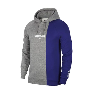 Jordan Logo Retro Colorblock Knit Hoodie Grey - Casual Drawstring Pullover BQ0188-091