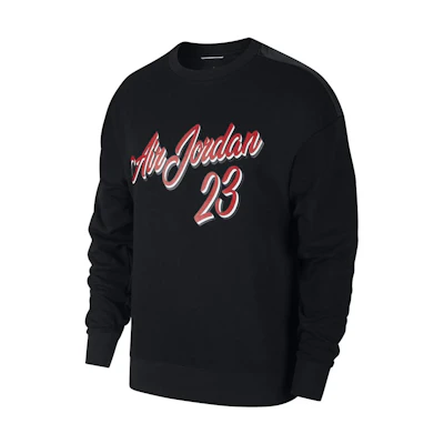 Jordan Logo Retro Letter Print Crewneck Sweatshirt Black () CD5765-010