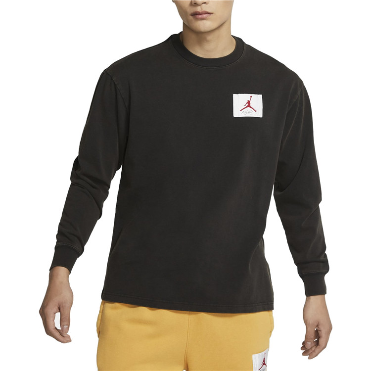 Shop Jordan Logo Retro Print Pullover Sweatshirt Hitam Musim Luruh 秋 DD0966-010