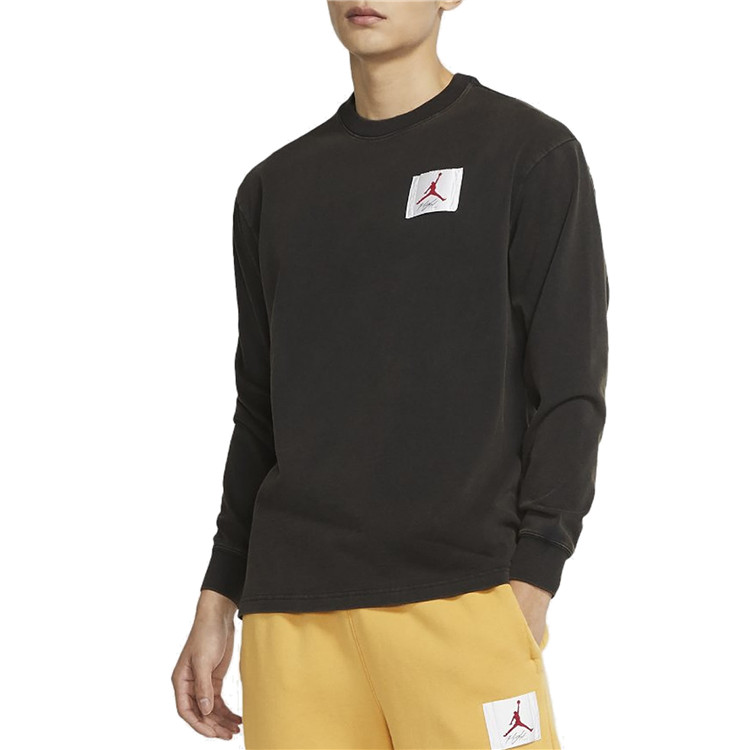 Details for Jordan Logo Retro Print Pullover Sweatshirt Hitam Musim Luruh 秋 DD0966-010