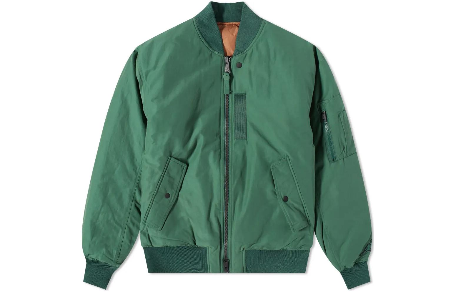 Jordan Logo Snap-Zip Crewneck Jacket Green DA9796-333