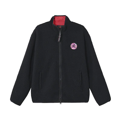 Jordan Logo Stand-Up Collar Zip Plush Jacket Black FV4017-010