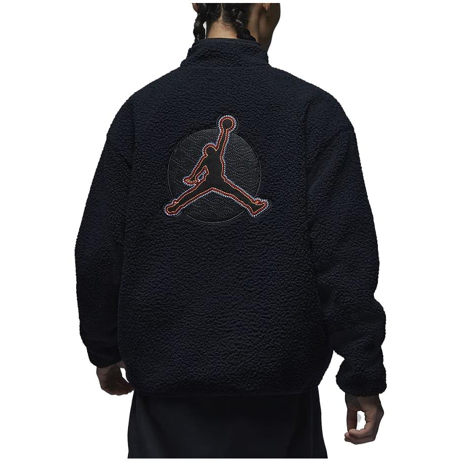 Details for ジョーダン ロゴ スタンドカラー ジップ プラッシュ ジャケット ブラック FV4017-010