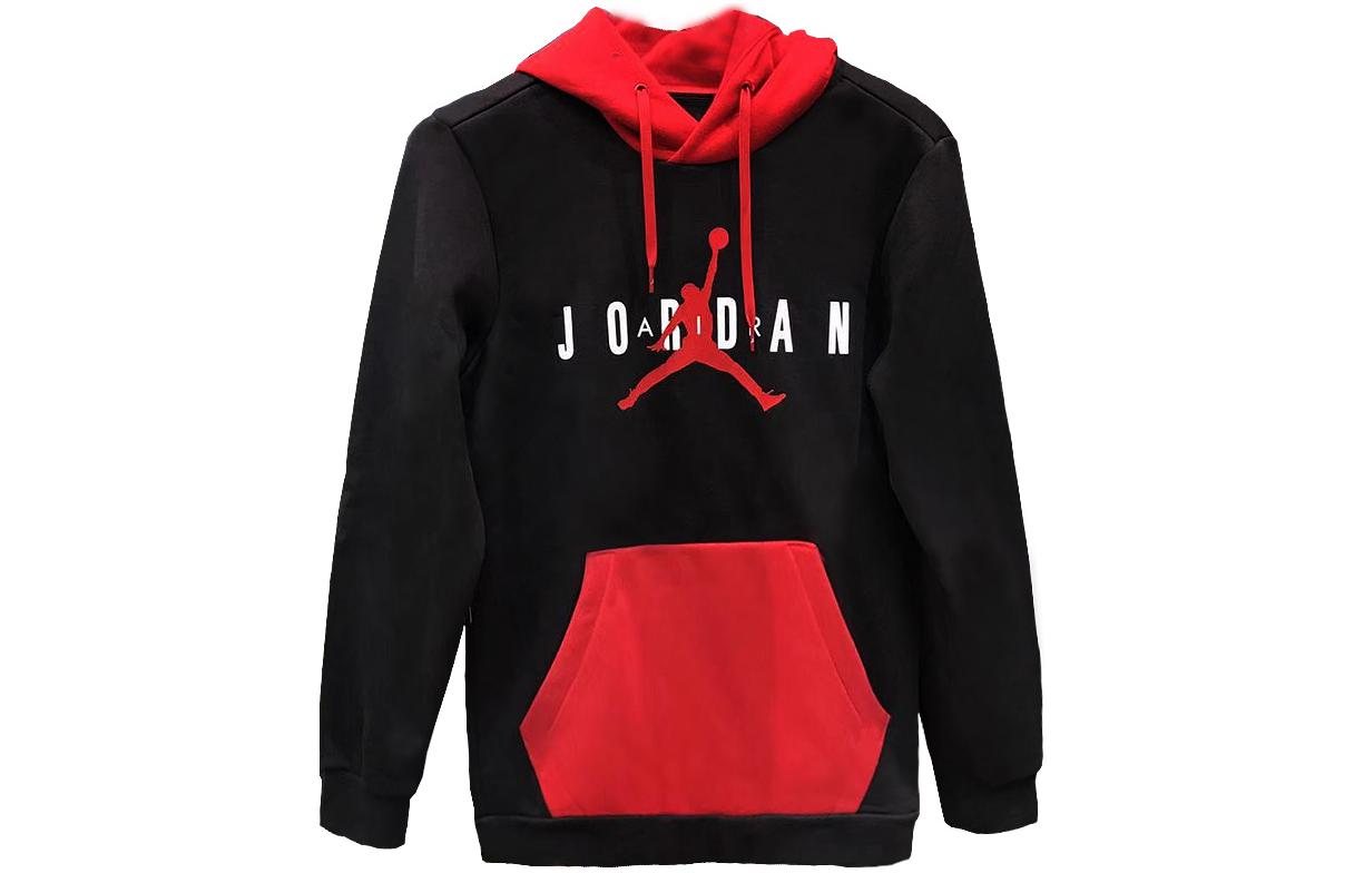 Jordan Logo Vintage Letter Print Pullover Hoodie Black () CQ7708-010