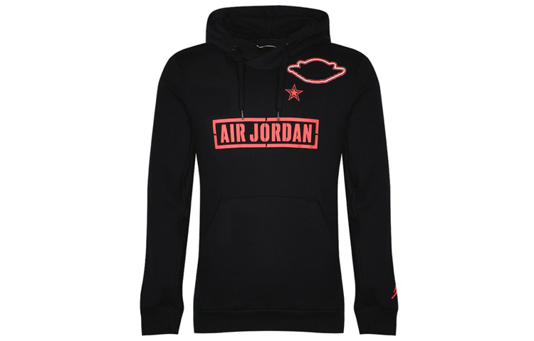 Jordan Logo Vintage Print Hoodie for Men - Black AT9168-010