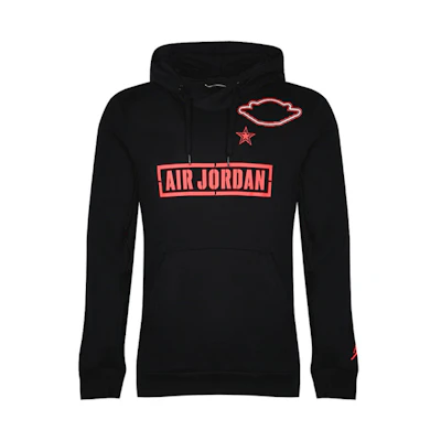Jordan Logo Vintage Print Hoodie for Men - Black AT9168-010