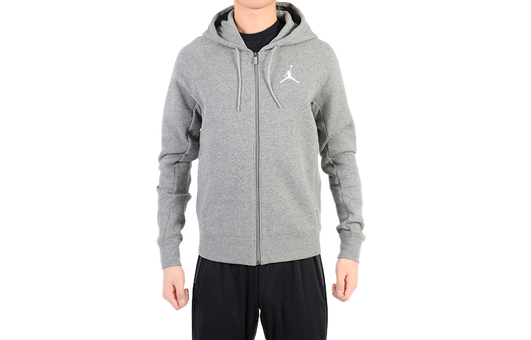Jordan Logo Zip-Up Hoodie Jacket Gray 823065-091