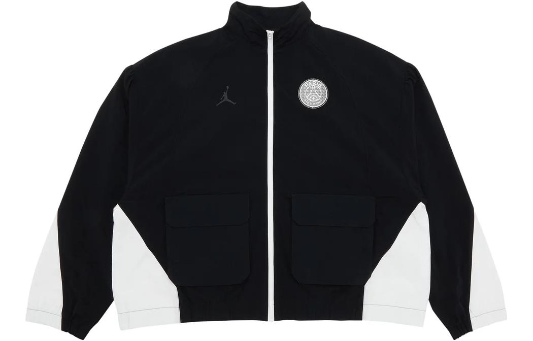 Jordan Logo Zip-Up Stand Collar Jacket Unisex Black DN3336-010