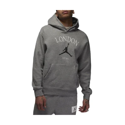 Jordan London Letter Print Hoodie Relaxed Fit Dark Gray HF1522-091
