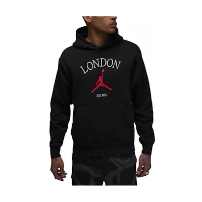 Jordan London Letter Print Loose Hoodie Black HF1522-010