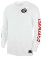 Jordan Long-Sleeve Crewneck Tee with Chest Logo Print - White BQ8382-101 Jordan Long-Sleeve Crewneck Tee with Chest Logo Print - White BQ8382-101
