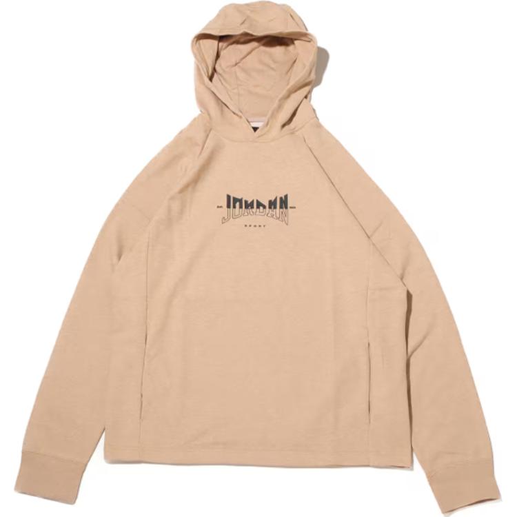 Jordan Loose Fit Letter Print Hoodie Brown () FQ6809-201