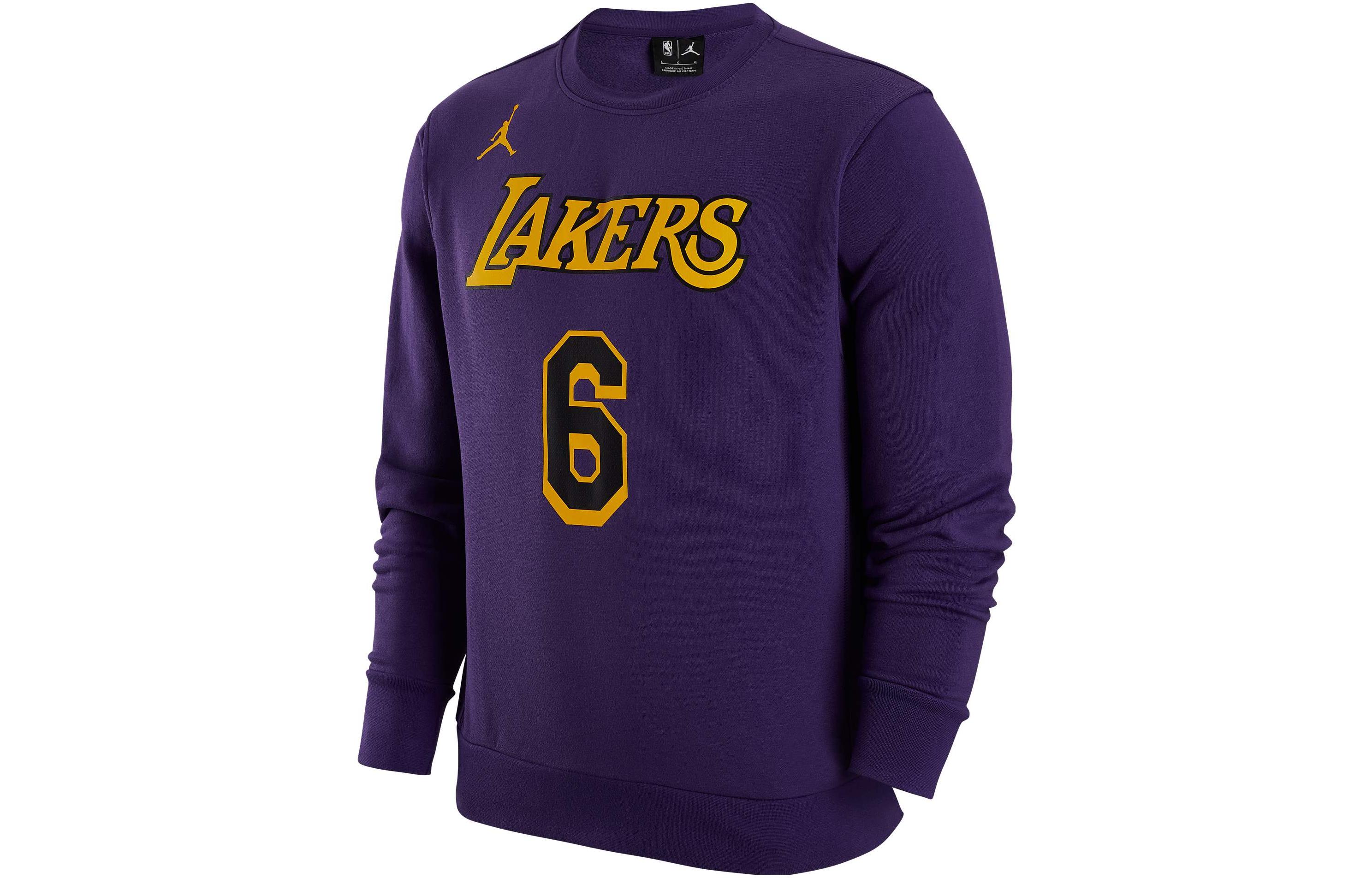 Jordan Los Angeles Lakers LeBron James Purple Crewneck Sweatshirt DR2409-504