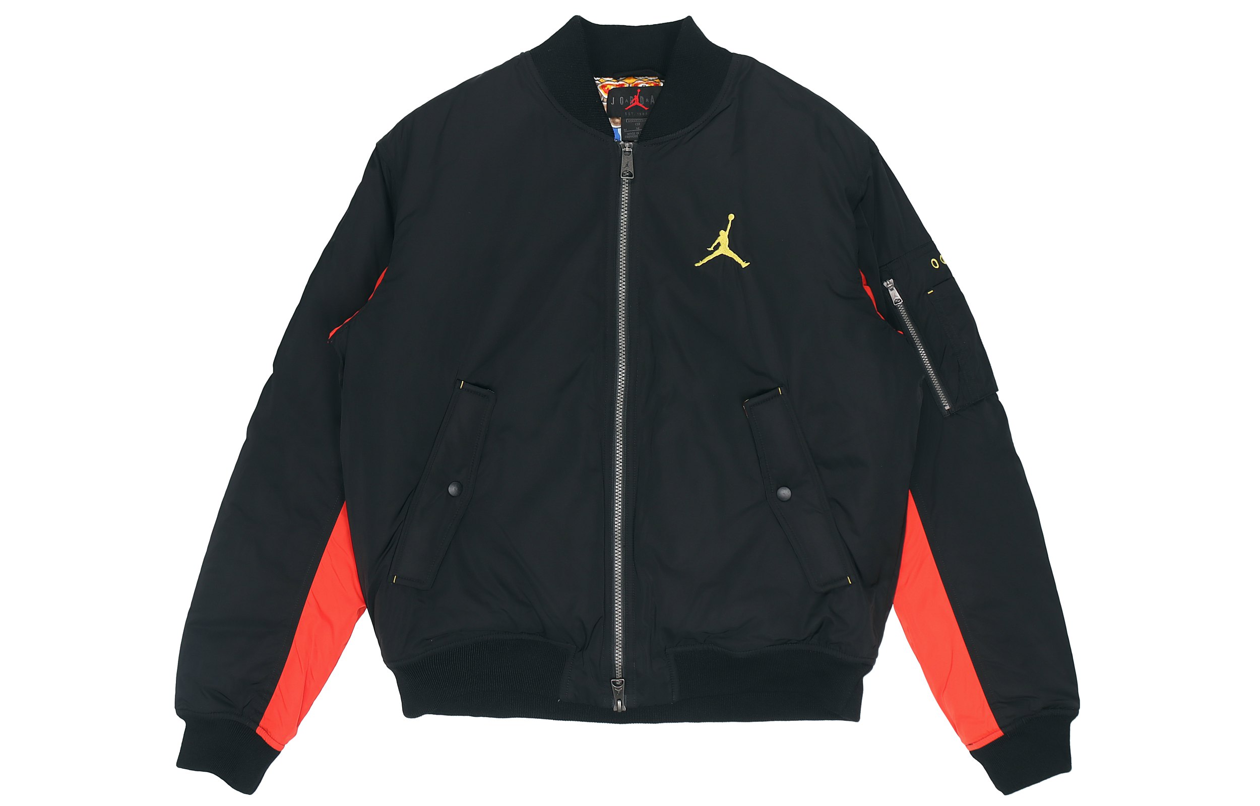 Jordan MA-1 Black Bomber Jacket with Embroidery and Double Zippers DB3693-010
