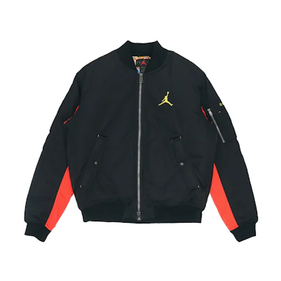 Jordan MA-1 Black Bomber Jacket with Embroidery and Double Zippers DB3693-010