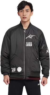 乔丹MA-1黑色徽标补丁飞行员夹克 CK1358-010 Sizing 乔丹MA-1黑色徽标补丁飞行员夹克 CK1358-010