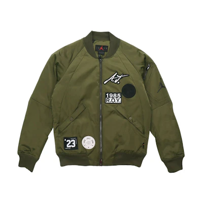 Jordan MA-1 Patch Logo Bomber Jacket for Men Military Green CK1358-395