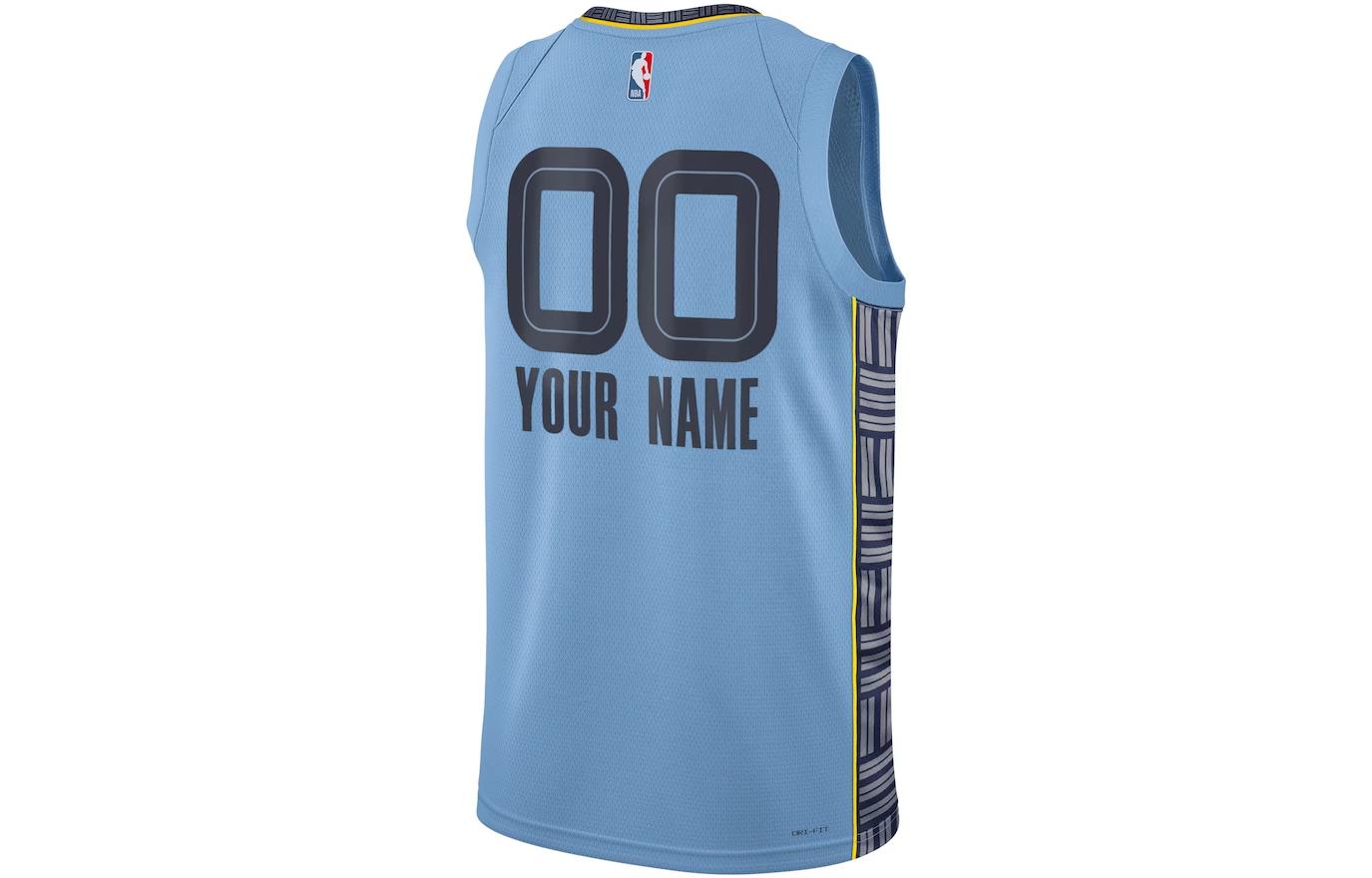 Lookbook 喬丹孟菲斯灰熊隊德里克·羅斯#23 藍色無性別籃球背心球衣。 DO9564-422