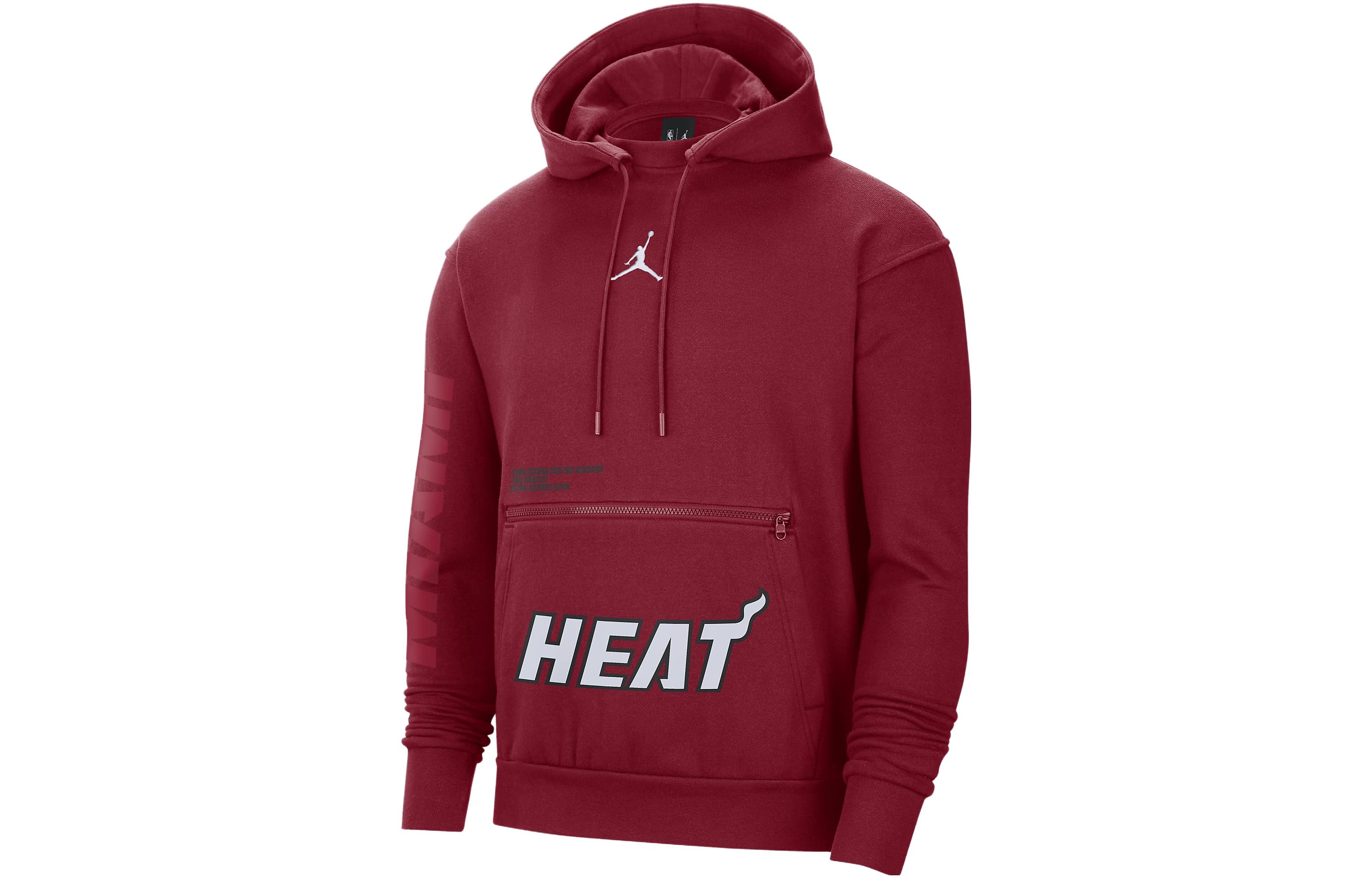 Jordan Miami Heat Courtside Statement Hoodie Mens Dark Red DR7003-608