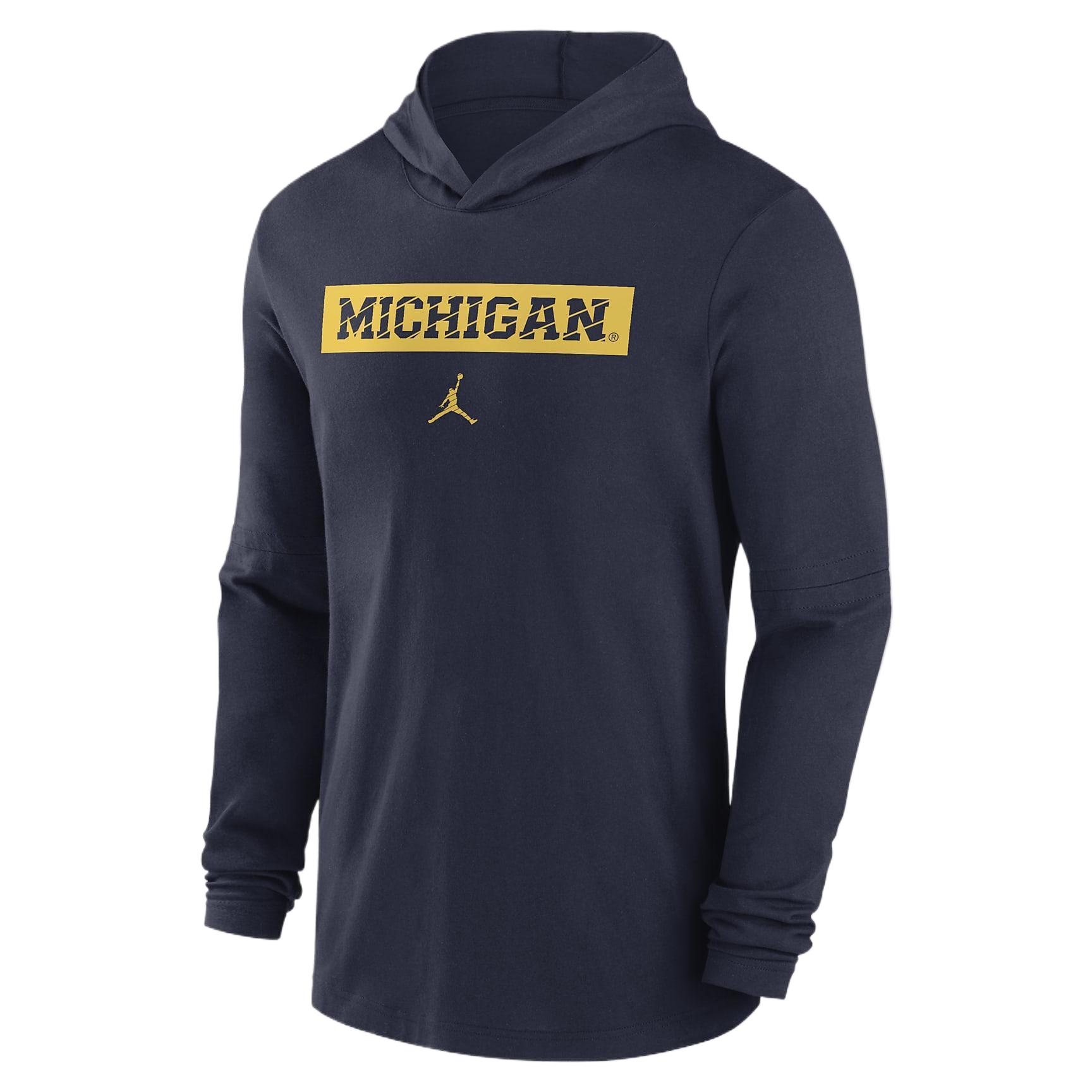 Jordan Michigan Wolverines Navy Blue Logo Hoodie - Soft, Breathable & Comfortable 02FC41SMWN-ZDG
