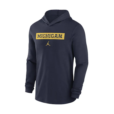Jordan Michigan Wolverines Navy Blue Logo Hoodie - Soft, Breathable & Comfortable 02FC41SMWN-ZDG