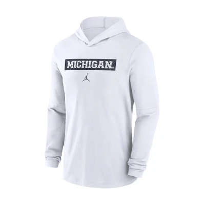 Jordan Michigan Wolverines Sideline Dri-FIT White Hoodie Casual Sportswear 02FC10AMWN-ZDG