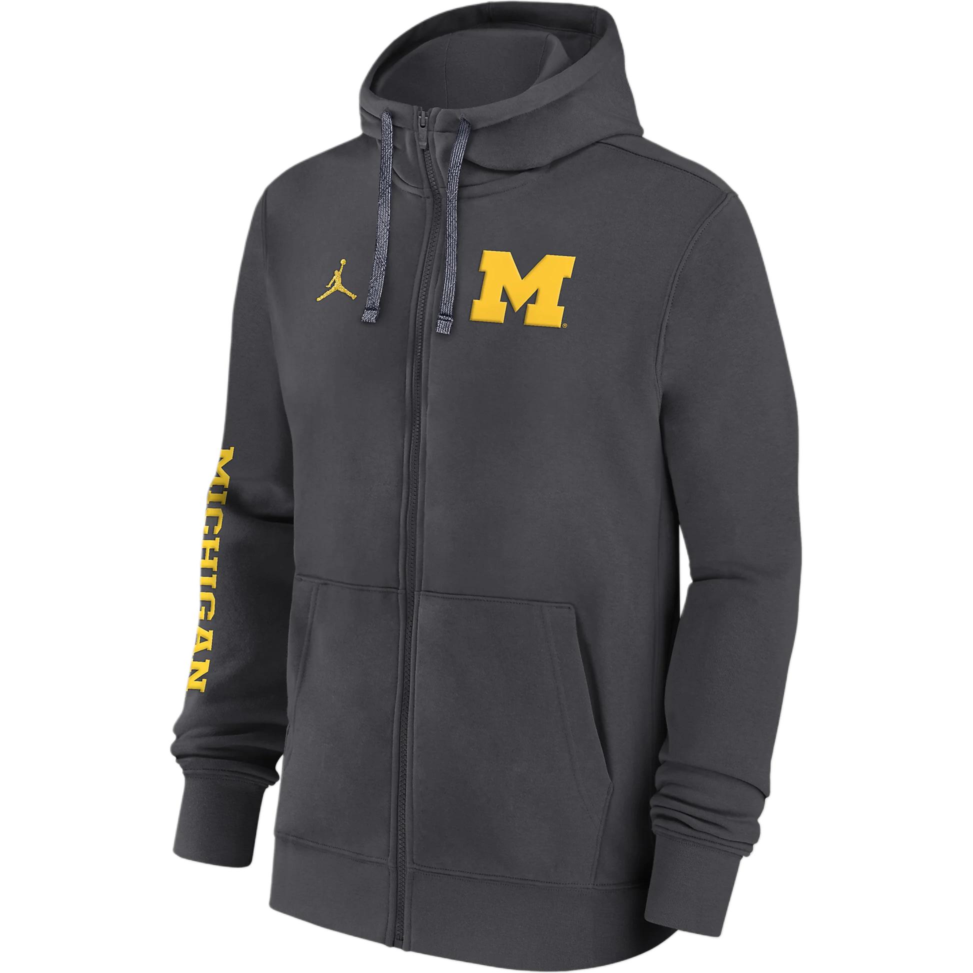 Jordan Michigan Wolverines Sideline Team Full-Zip Hoodie Smoke Gray 02F1510MMWN-83P