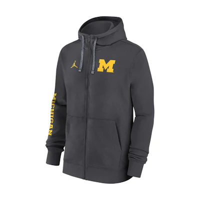 Jordan Michigan Wolverines Sideline Team Full-Zip Hoodie Smoke Gray 02F1510MMWN-83P
