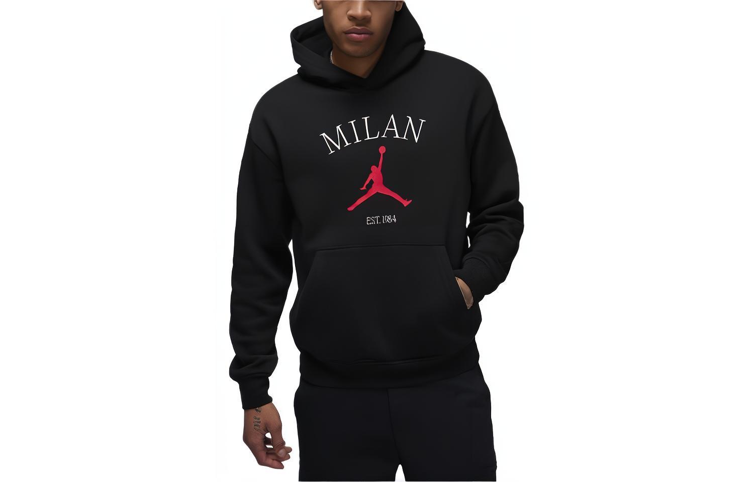 Jordan Milan Logo Letter Print Hoodie Black HF1527-010
