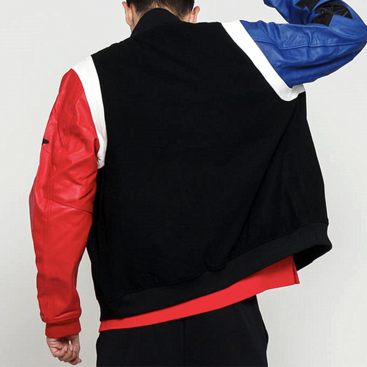 Purchase Jordan Mixed Sleeves Destroyer Leather Pilot Jacket Hitam AT9959-010