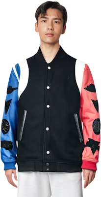 Jordan Mixed Sleeves Destroyer Leather Pilot Jacket Hitam AT9959-010 Details for Jordan Mixed Sleeves Destroyer Leather Pilot Jacket Hitam AT9959-010