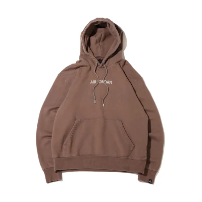 Jordan MJ Air Jersey Fleece Hoodie Brown Pullover with Embroidered Logo DV6463-270