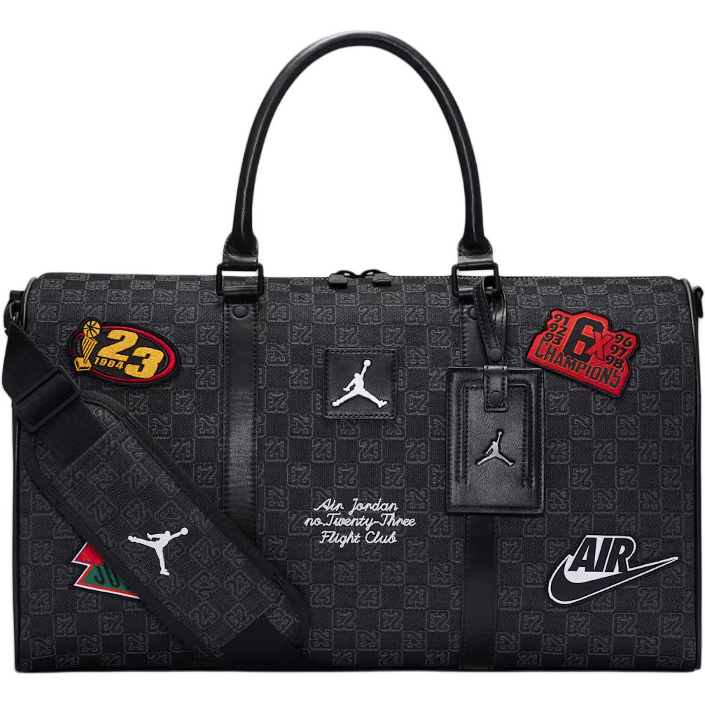 Jordan Monogram 25L Polyester Travel Bag Black Unisex Casual Style MM9157-023