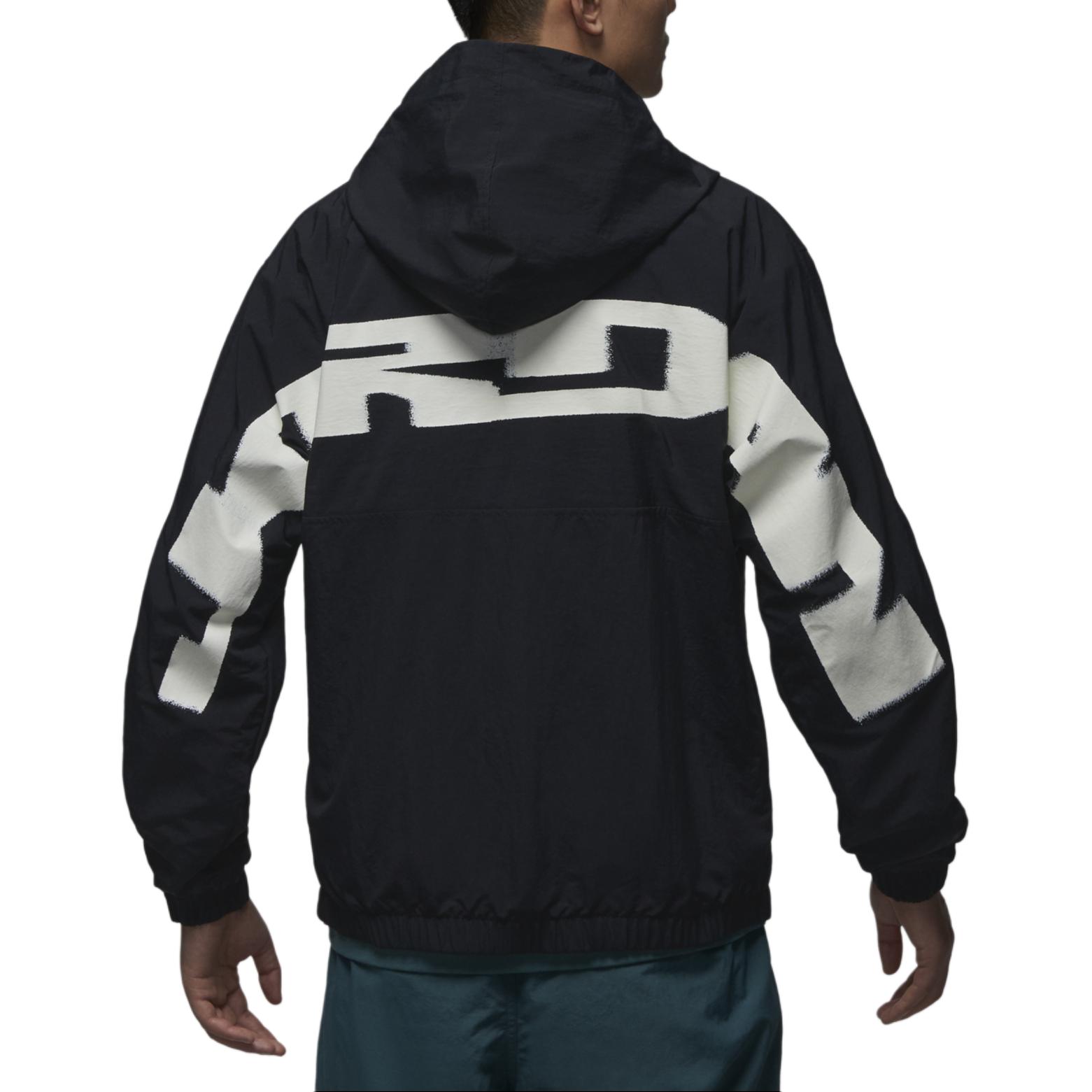 Shop Jordan MVP 時尚連帽長袖外套 黑色/奶白色 FV7441-010