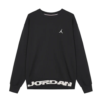 Jordan MVP Fleece Crewneck Sweatshirt Black with Graphic Design FV7437-010