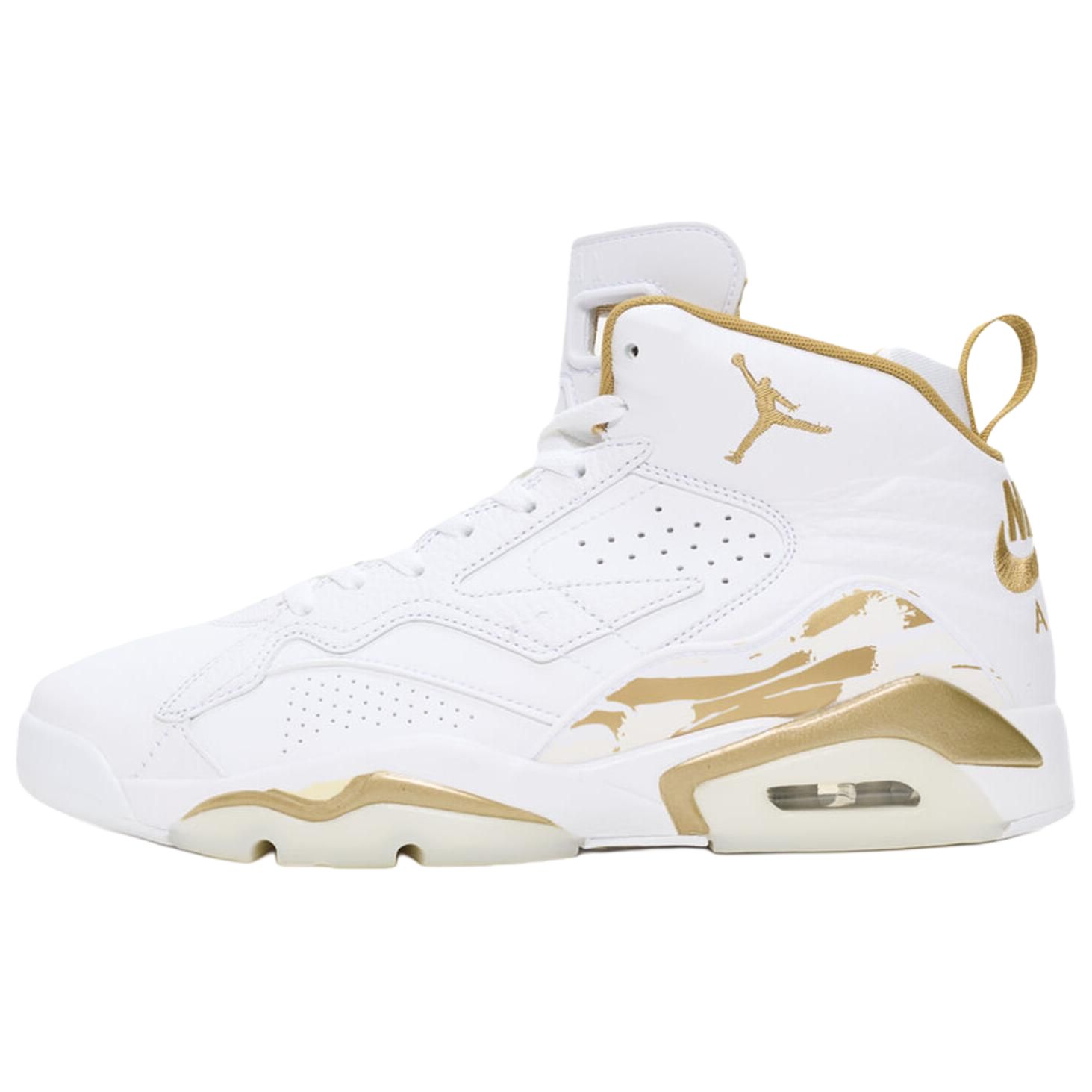 Jordan MVP Retro High-Top Basketball Shoes White/Gold Stylish Non-Slip Sneakers DZ4475-170