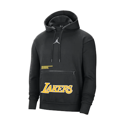 Jordan NBA Los Angeles Lakers Letter Print Hoodie Black Pullover DN4717-010
