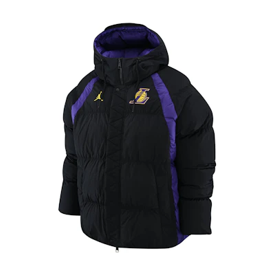 Jordan NBA Los Angeles Lakers Logo Embroidered Hoodie Jacket Black - . DR2445-010