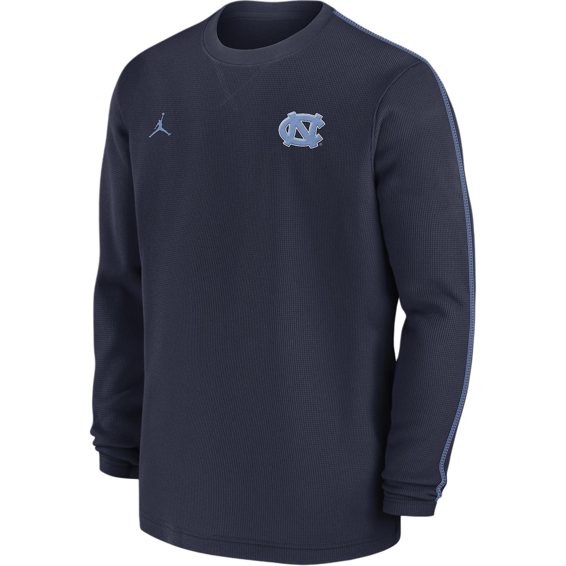 Jordan North Carolina Tar Heels Sideline Coach Navy Crewneck Sweatshirt Men CLF24PT02FAN4V-UNC