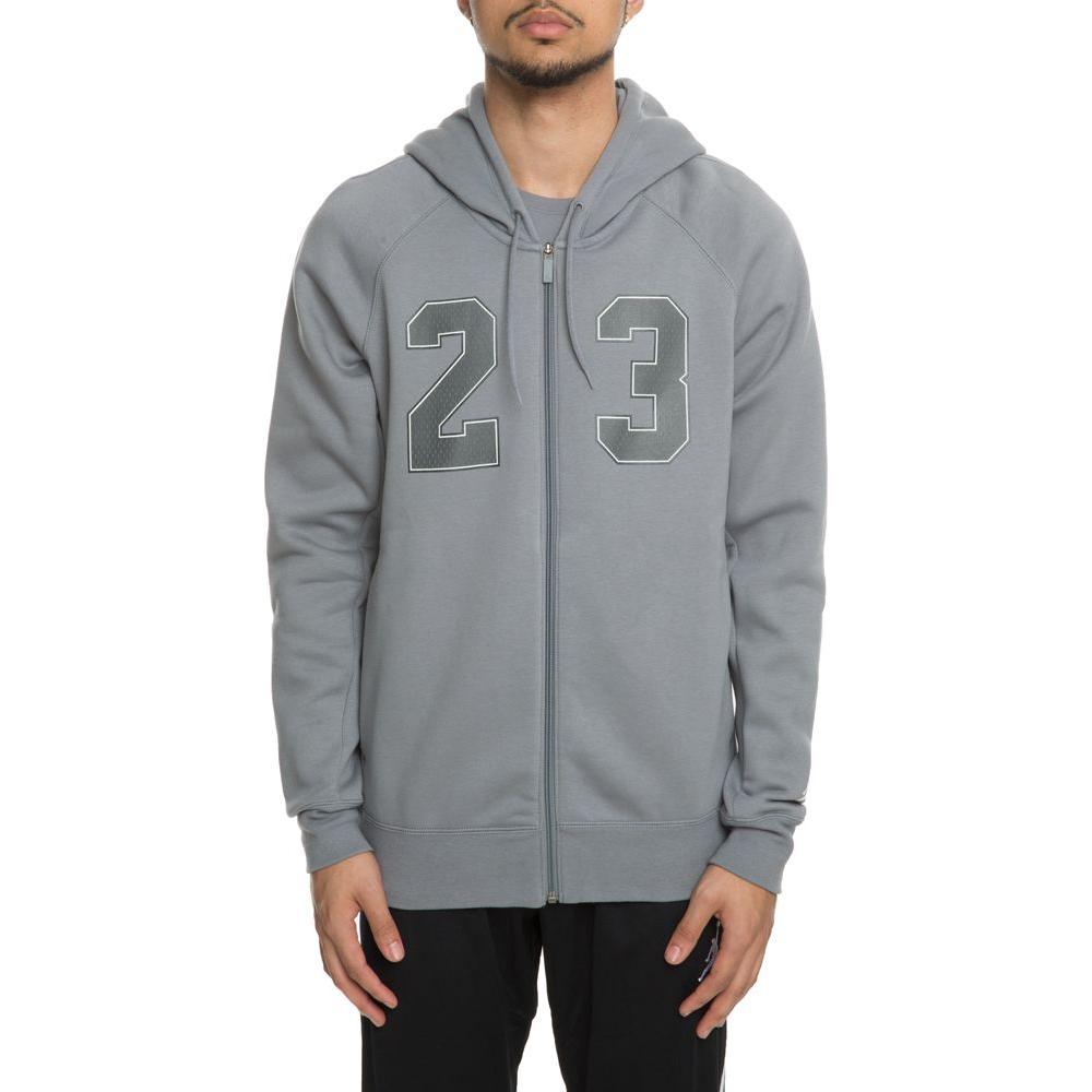 Jordan Numeric Print Hoodie Jacket Gray AJ6390-065