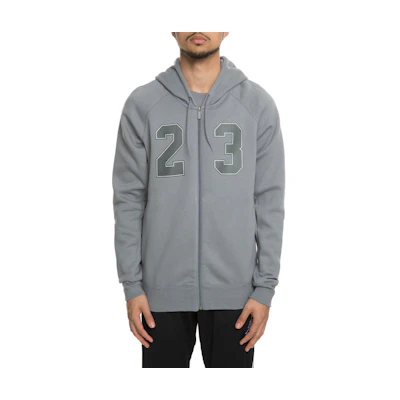 Jordan Numeric Print Hoodie Jacket Gray AJ6390-065