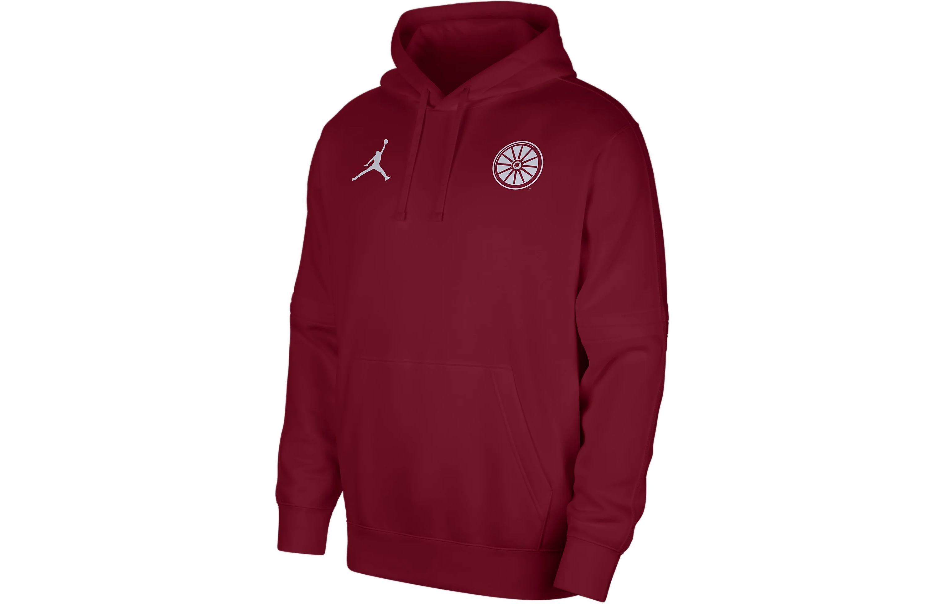 Jordan Oklahoma Club Fleece Logo Print Drawstring Hoodie Red Team Edition DZ8796-613
